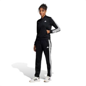 adidas Mujer ESSENTIALS 3-STRIPES TRACKSUIT, Black, L