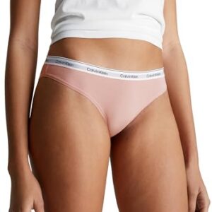 Calvin Klein Braguita Tipo Bikini Mujer con Logotipo en la Cintura, Rosa (Subdued), XL