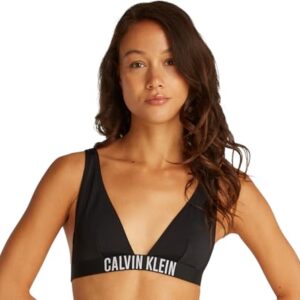 Calvin Klein Top de Bikini Mujer Bralette con Relleno extraíble, Negro (Pvh Black), M