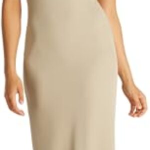 Calvin Klein Vestido Bodycon Mujer Logo Elastic Strappy Slim Fit, Beige (White Pepper), 3XL