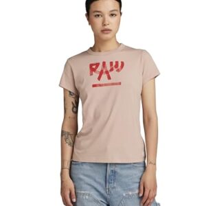 G-STAR Para Mujer Top Calligraphy Graphic, Beige (Moonlight D24498-D511-G287), XXS