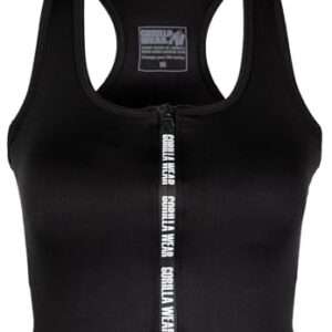 GORILLA WEAR Mesa Zip Front Crop Top - Black - XS