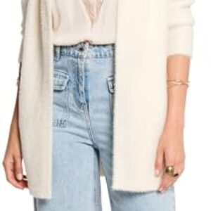 Morgan Cárdigan largo punto aterciopelado Marfil M