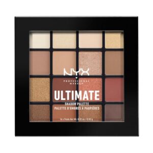 NYX Professional Makeup Paleta de Sombras de Ojos Ultimate Shadow Palette, 16 sombras ultra-pigmentada, Larga duración, Fórmula Vegana, Warm Neutrals