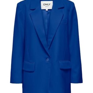 ONLY Chaqueta de Negocios Elegante de Mujer Talla Grande Manga Larga ONLLANA-Berry, Color:Azul Oscuro, Talla:36