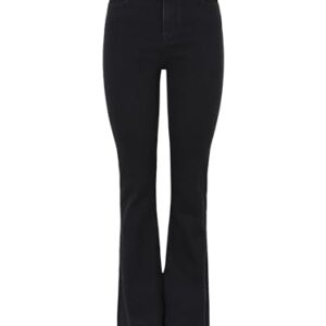 PIECES Pcpeggy Flared Hw Jeans Bl-vi Noos Bc Pantalones, Negro, L para Mujer