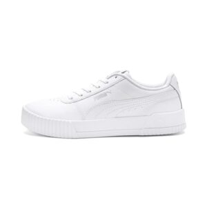 PUMA Women Carina L Sneakers, Puma White-Puma White-Puma Silver, 39 EU