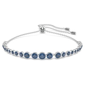 Swarovski Pulsera Imber Emily, Tallas redondas combinadas, Azul, Baño de rodio