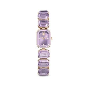 Swarovski Reloj, Pulsera de Talla Octogonal, Morado, Acabado Tono Oro champán