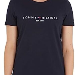 Tommy Hilfiger Camiseta de Manga Corta Mujer Heritage con Cuello Redondo, Azul (Desert Sky), XXL