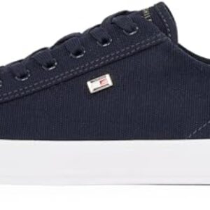 Tommy Hilfiger Sneaker con Suela Vulcanizada Mujer Canvas Lace Up Elegante, Azul (Space Blue), 41