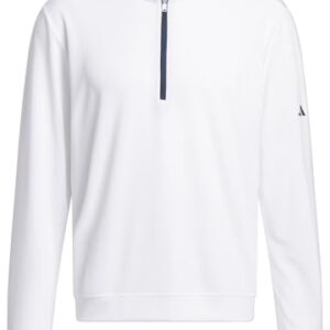 adidas Hombre Lightweight Half-Zip Top, White, L