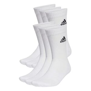 adidas Unisex adulto Cushioned Sportswear Crew Socks 6 Pairs, White / Black, 6.5-8