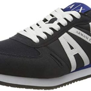 Armani Exchange Rio Side Logo, Zapatillas para Hombre, Multicolor (Navy+Op.White), 43 EU