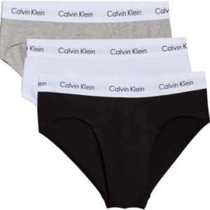 Calvin Klein Calzoncillos Hip Briefs Hombre Pack de 3 Ropa Interior, Multicolor (Black/White/Grey Heather), XL