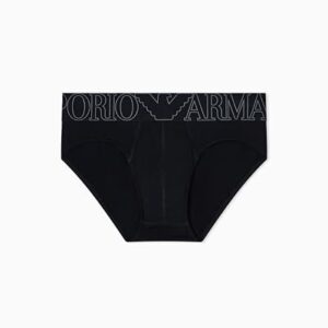 Emporio Armani Megalogo Brief Ropa Interior, Negro, XL para Hombre