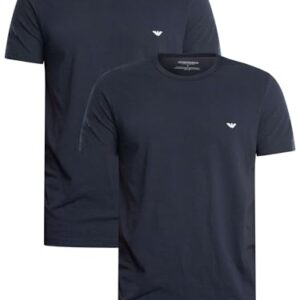 Emporio Armani Underwear 2-Pack T-Shirt Crew Neck Logo Camiseta, Marine/Marine, XL Hombres