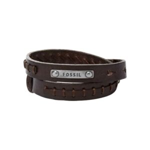 Fossil Pulsera Para Hombre Vintage Casual, Doble Vuelta Longitud Total: 480mm Marrón Pulsera De Cuero, JF87354040