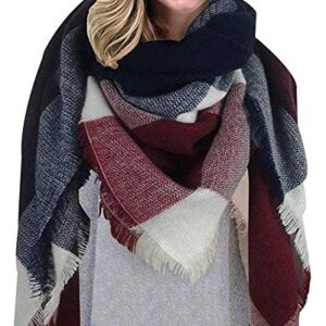 heekpek Bufandas Mujer Invierno Grib Grande Chal Cálido Moda Bufandas Largas de Invierno (Rojo)