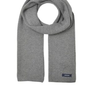 JACK & JONES Jacdna Knit Scarf Noos, Bufanda Hombre, Gris (Grey Melange), Talla única
