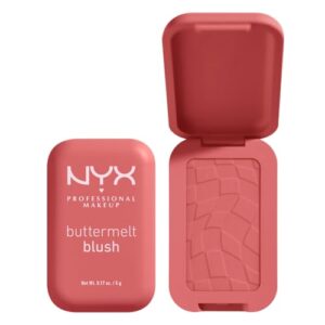 NYX PROFESSIONAL MAKEUP Rubor en polvo Buttermelt, resistente a la decoloración y a la transferencia, hasta 12 horas de uso, fórmula vegana - Feeling Butta