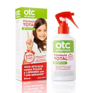 OTC Antipiojos Fórmula Total, Tratamiento Pediculicida Sin Insecticida, Elimina el 100% de Piojos y Liendres en 2 Minutos, 1 Única Aplicación, Apto a Partir de 1 Año, Spray 125 ml